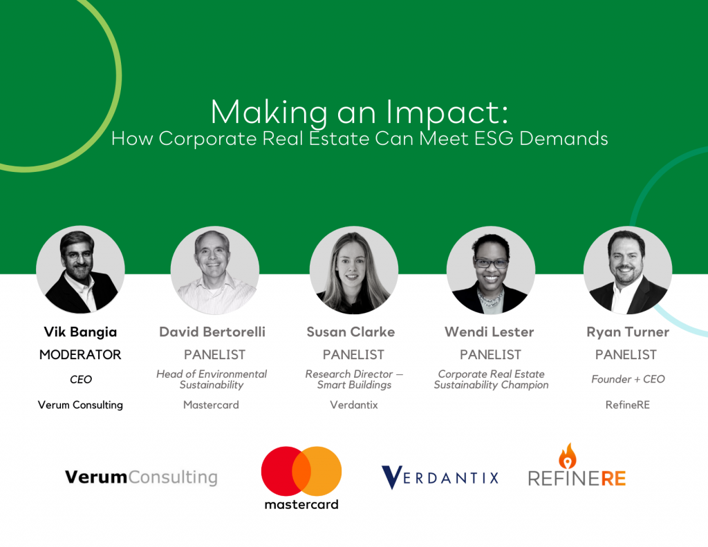 the panelists for the RefineRE commercial real estate webinar on ESG
